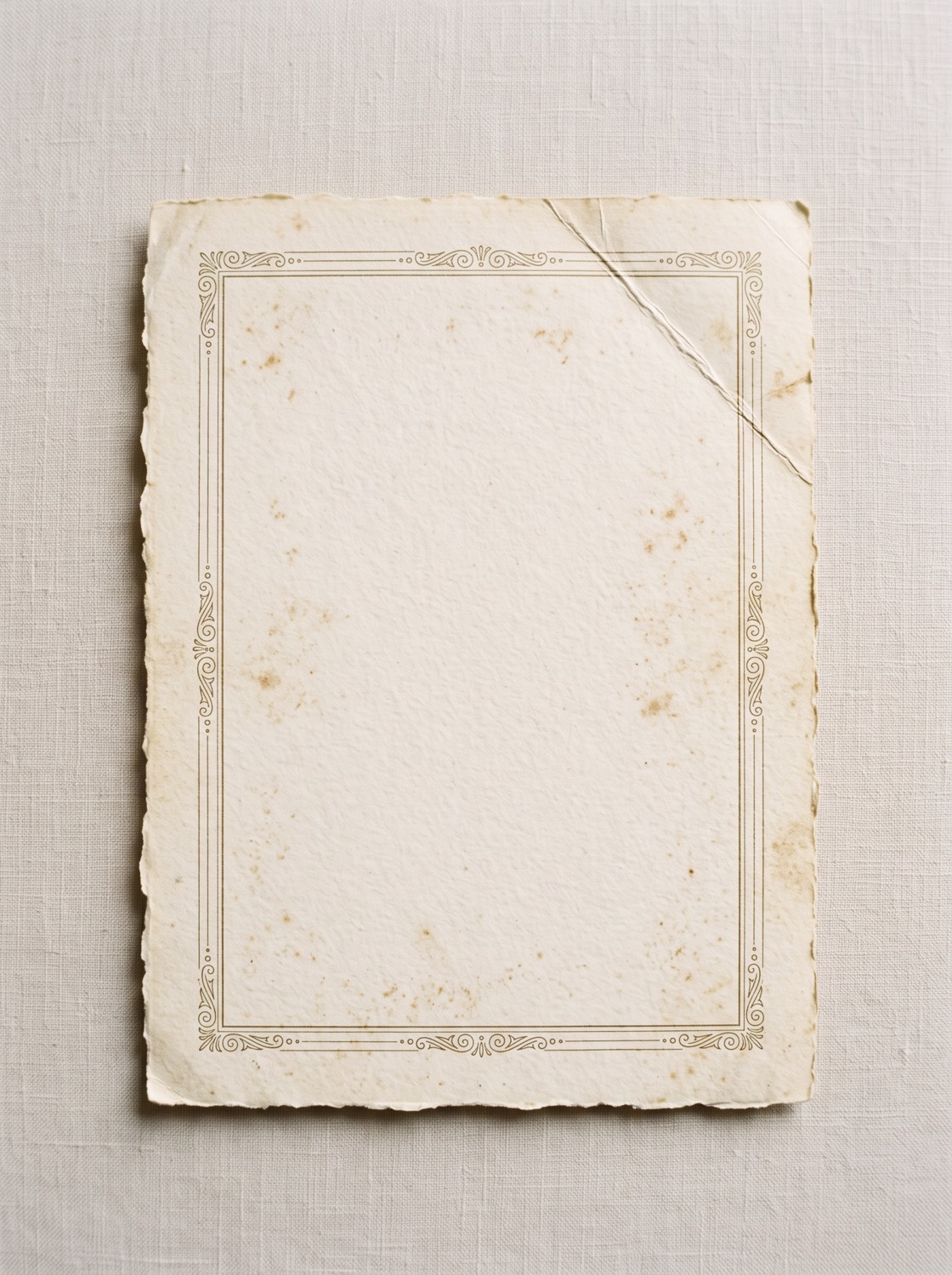 A 1987 wedding invitation on heavy cream card, foxed and creased at one corner.