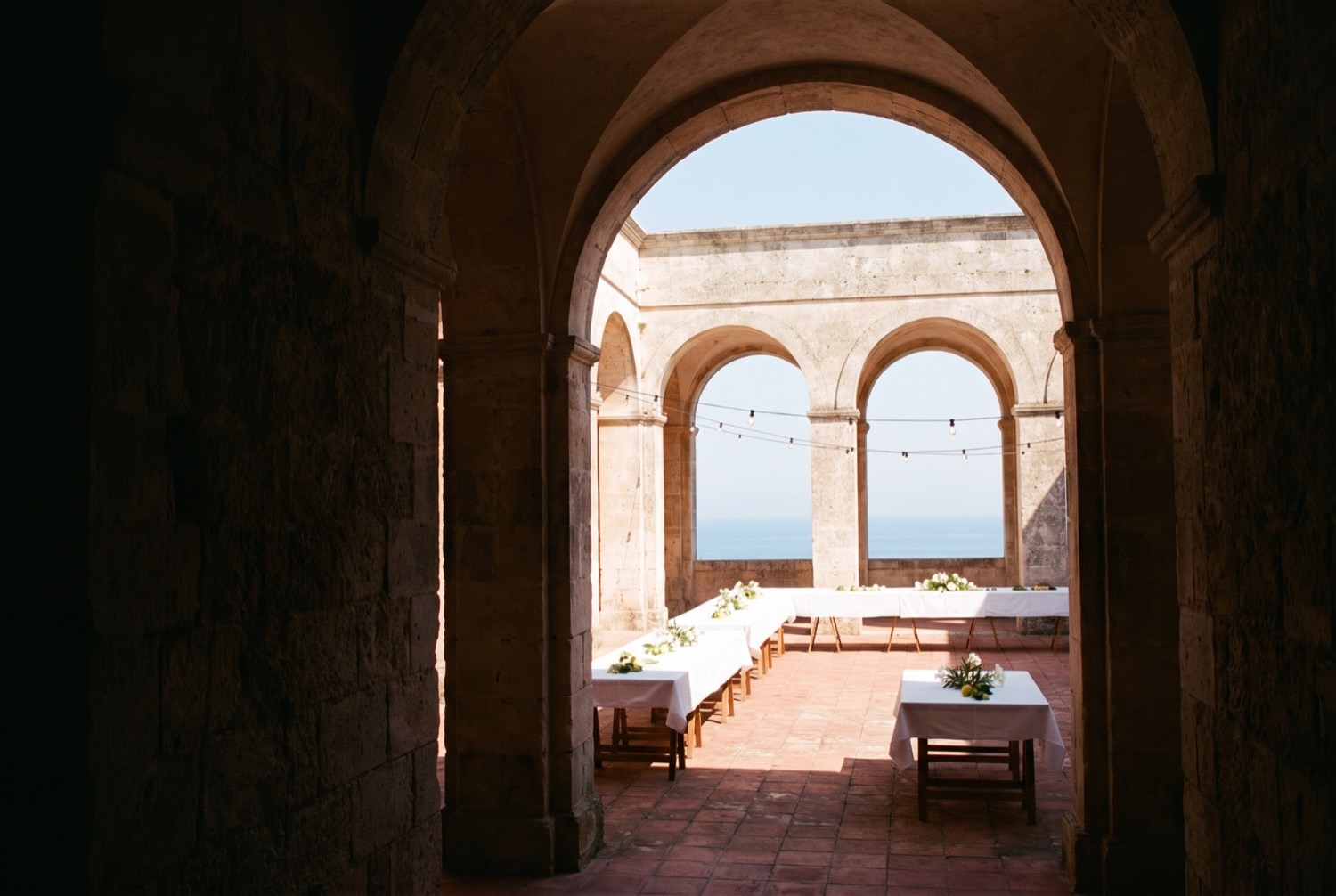 From inside the entrance arch